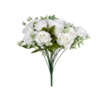 بوته رز 18 تایی جنس پارچه ای سفید